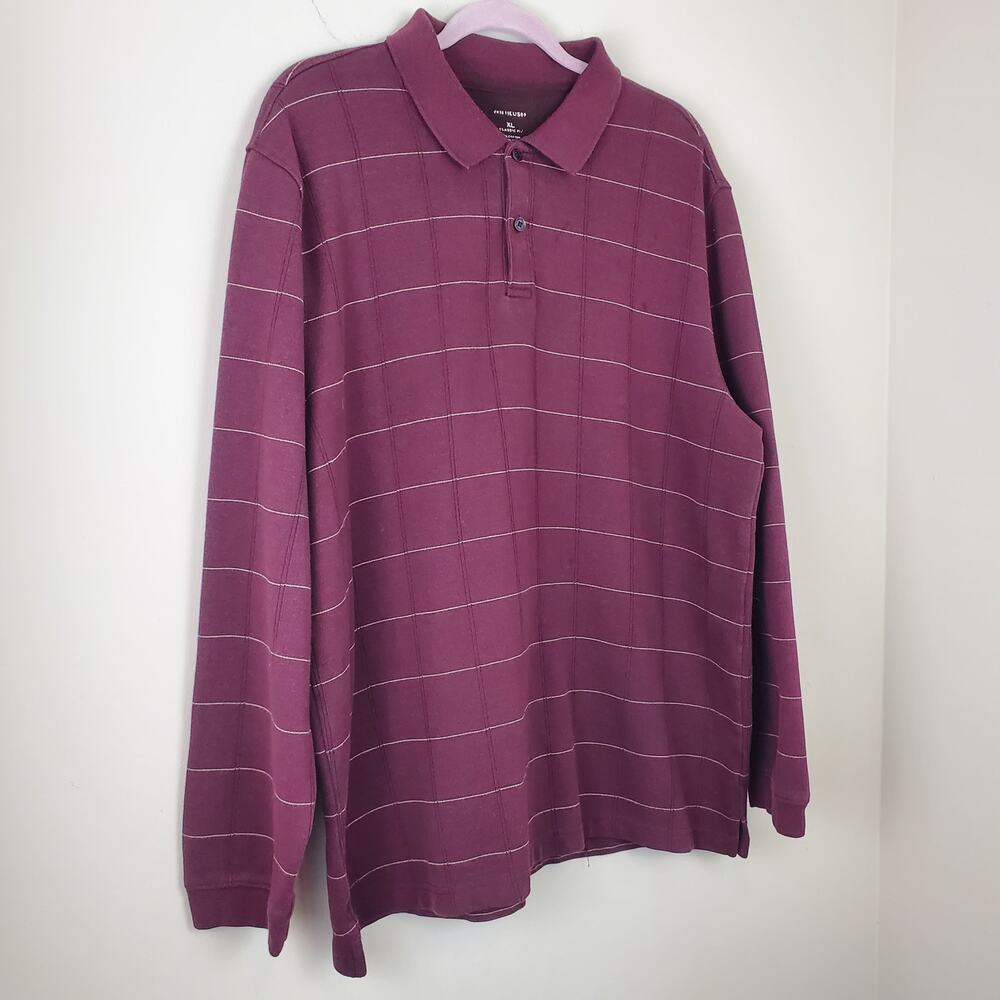 VAN HEUSEN Pin Striped Henley Long Sleeve Shirt - Picture 3 of 9